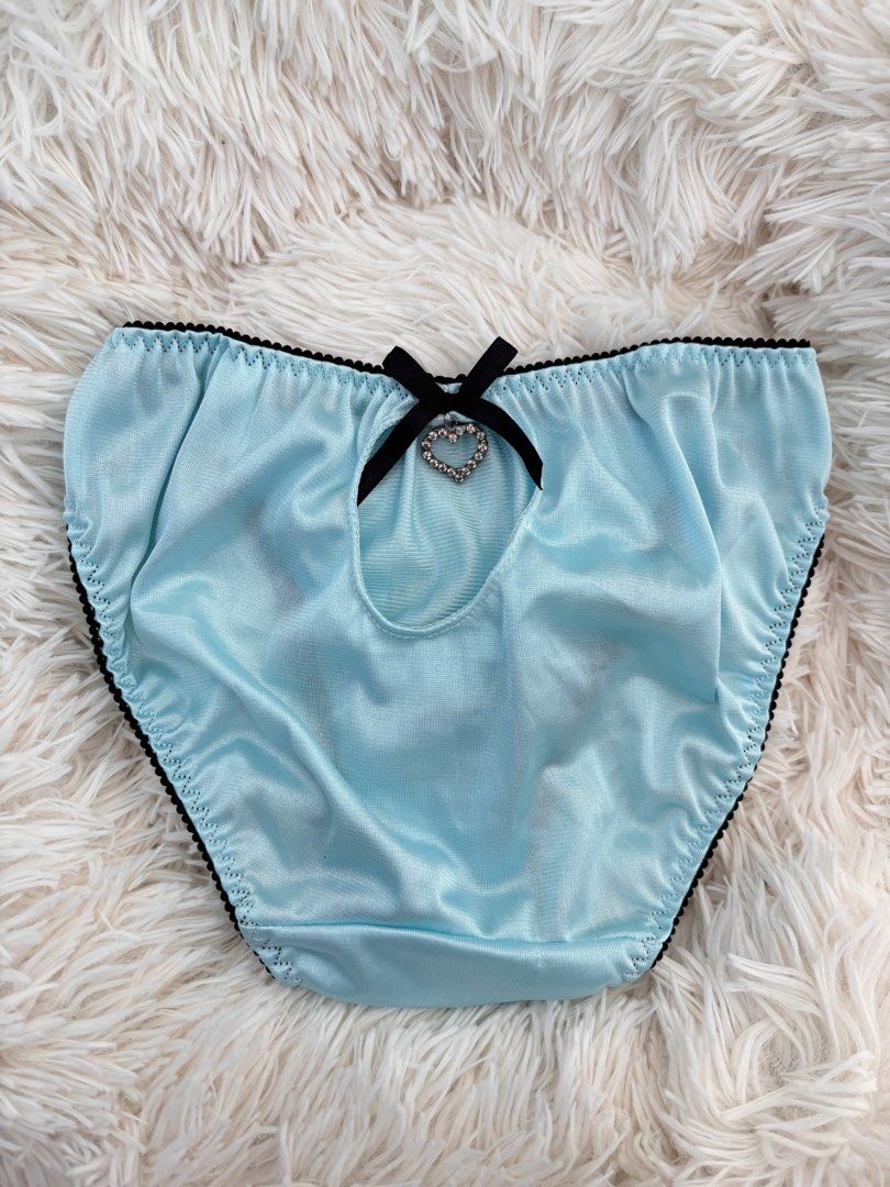 Blue Satin Panties (Category: Undergarments & Loungewear) located in Malabon City. Submitted by ellaeiry (Listing ID 1446474601, Image 2). Description: Size: Up to XS, very petite size! [M on Tag] flat lay measurements: w: 9” in. Brand: YES House Inner Collection Condition: Brand New Price: PHP 120 - all sales are final! - color may vary due to lighting - as a second-hand garment, it may have details that went unnoticed - please don’t hesitate to