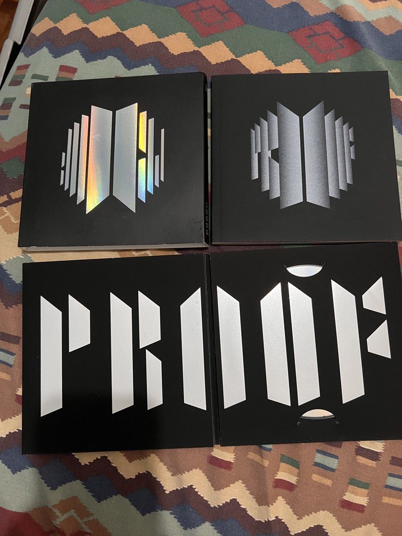 BTS Proof Album CD Set (Category: CDs & DVDs) located in Manila. Submitted by aaangelicav (Listing ID 1446385004, Image 2). Description: Unsealed to check only - BTS Proof Album - Includes all 3 CDs - Black packaging with silver lettering - A must-have for any BTS fan (ARMY!).
