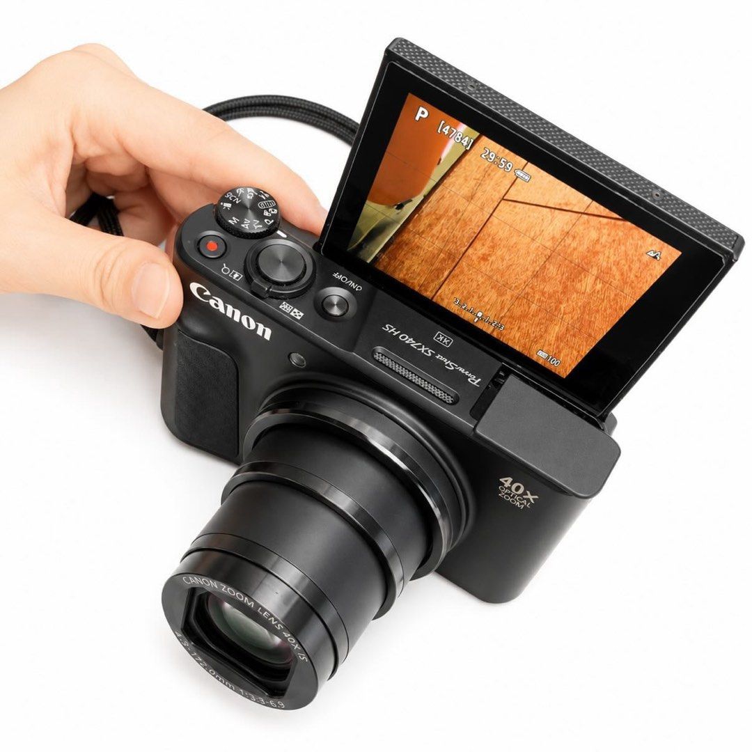 Canon PowerShot SX740 HS + 2 Original Batteries (Category: Cameras) located in Tiaong. Submitted by __lgprmt (Listing ID 1446414774, Image 2). Description: Canon PowerShot SX740 HS - Excellent Condition Selling my Canon SX740 HS. It’s the ultimate pocket-sized travel camera! Key Features: 20.3 MP sensor, 4K video recording, 40x optical zoom (reaches incredibly far), built-in Wi-Fi/Bluetooth for easy phone transfers, and a 180° tilt LCD screen. Su
