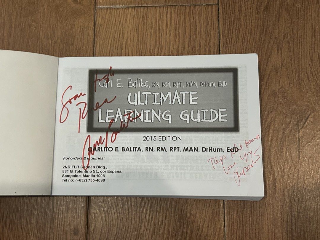 Carl E. Balita Ultimate Learning Guide to Nursing Review 2015 (Category: Textbooks) located in Baguio. Submitted by rmlst.coll (Listing ID 1446471696, Image 2). Description: - Ultimate Learning Guide to Nursing Review by Carl E. Balita - 2015 Edition - Features updated concepts, competency-oriented outcomes, mind maps, mnemonics, and caricatures - Covers international standards - Excellent reviewer for nursing examinations - Note: Some pages have