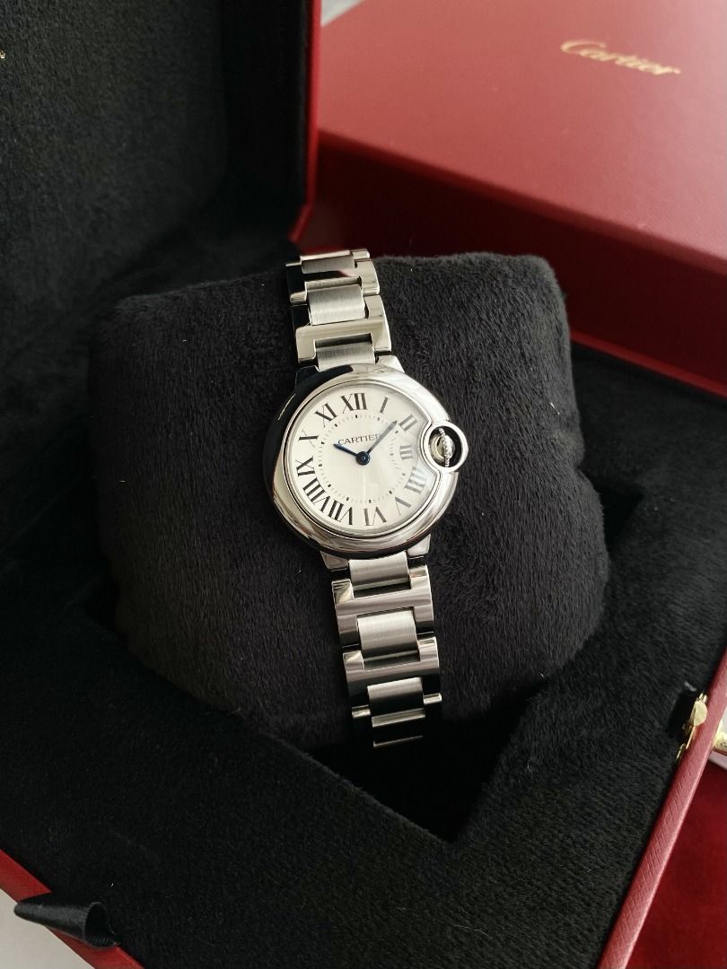 Cartier Ballon Bleu Small 28mm (Category: Luxury Watches) located in Quezon City. Submitted by thetimecapsule.ph (Listing ID 1446507433, Image 1). Description: (Onhand) Cartier Ballon Bleu Small 28mm Quartz movement Small case: 28mm Fluted crown set Opaline, roman dial Pebble shape case Reference: W69010Z4 Like-new/LNIB: 9.8/10 Complete: Box, service receipt, card, and manual. SRP: Php318,000.00+/- Price: Php208,000.00.