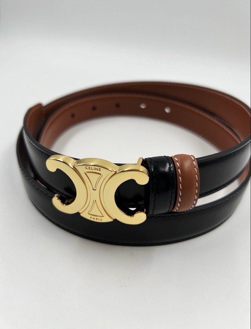 ⚜️Celine Reversible Belt - Tan/Black (Category: Luxury Accessories) located in Makati City. Submitted by 90sangel (Listing ID 1446441573, Image 2). Description: •Item: Celine Reversible belt ⚜️ •Size: 70-110cm available •Condition: Excellent! no hidden issue *Includes box dustbag and celine envelope / paperbag .