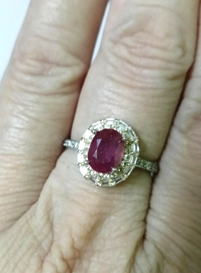 Certified Natural Ruby Set|Teardrop + oval |Diamond Halo S925|July Birthstone (Category: Necklaces) located in Kuala Lumpur. Submitted by grace951126e (Listing ID 1446521312, Image 3). Description: Real Ruby. Real Certificate. Real Sparkle ✨ **Certificate Details:** Conclusion: Natural Ruby Color: Red Weight: 2.12 grams total Metal: S925 Sterling Silver Certificate No: 16210932704 - Verifiable online **The Set Includes:** 1. **Ring**: Oval-cut ru