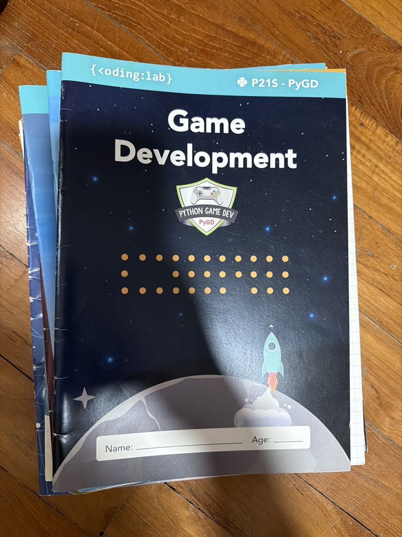 {coding:lab} Game Development Workbook (Category: Textbooks) located in Singapore. Submitted by darn.it (Listing ID 1446482531, Image 1). Description: - Coding Lab workbook for game development - Uses Python - Suitable for P21S-PyGD curriculum - Ideal for learning game coding - 14 different work books.