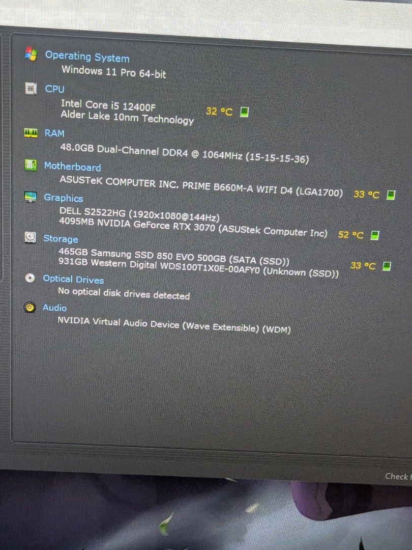 Gaming PC- Intel Core i5 12400F/NVIDIA RTX3070/ 48GB RAM494774048838144001