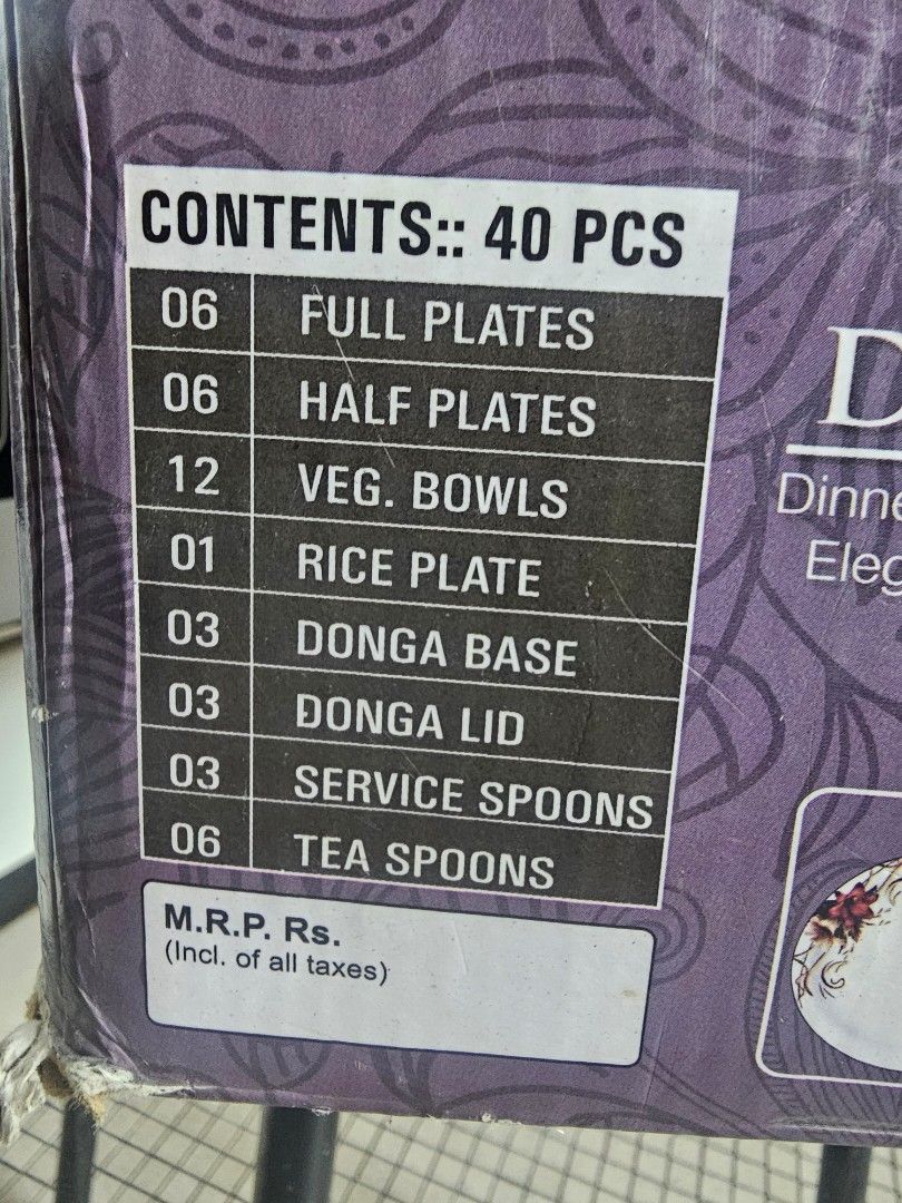 Dinner set 40 pieces
