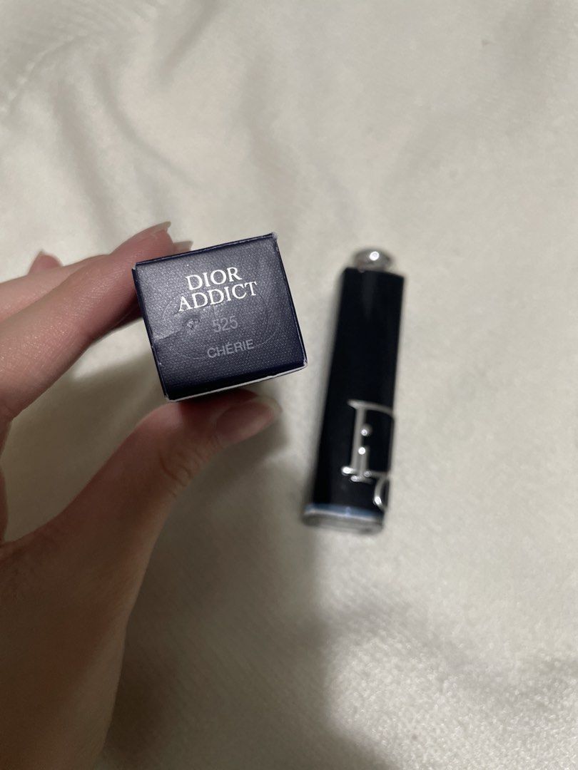 Dior Addict Lipstick Shade 525 Cherie (Category: Makeup) located in Manila. Submitted by seasellsclset (Listing ID 1446392018, Image 2). Description: - Dior Addict Lipstick - Shade: 525 Cherie (Rouge Brilliance) - Features: Hydrating floral lip care - Condition: Comes with original box - Versatile: Ideal for everyday or special occasions.