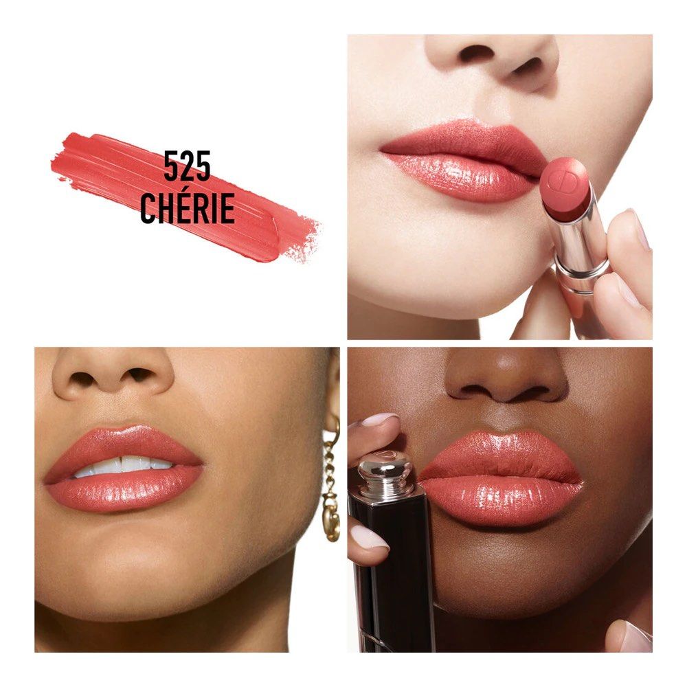 Dior Addict Lipstick Shade 525 Cherie (Category: Makeup) located in Manila. Submitted by seasellsclset (Listing ID 1446392018, Image 3). Description: - Dior Addict Lipstick - Shade: 525 Cherie (Rouge Brilliance) - Features: Hydrating floral lip care - Condition: Comes with original box - Versatile: Ideal for everyday or special occasions.
