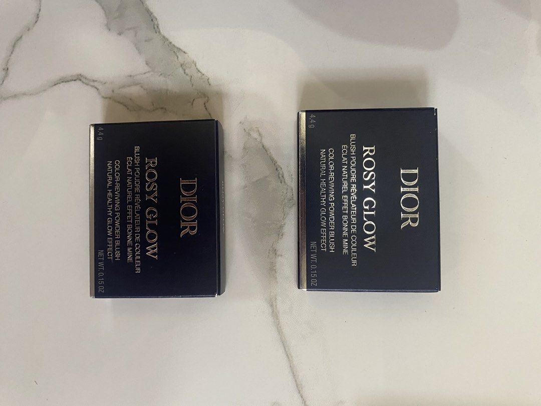 Dior Rosy Glow Blush Powder (Category: Makeup) located in Makati City. Submitted by jspmcl (Listing ID 1446406682, Image 1). Description: - Authentic Dior Rosy Glow blush (2 boxes) - Color-reviving powder formula - Creates a natural, healthy glow effect - Made in France - Net weight: 0.15 oz / 4.4g each - Ideal for makeup lovers.