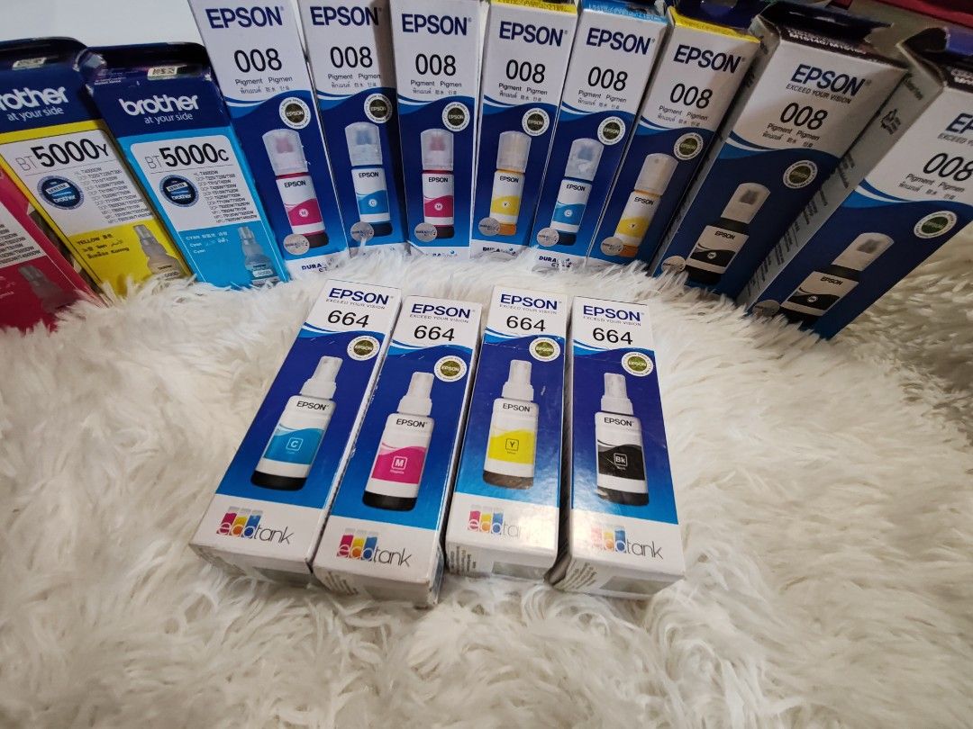 Epson 664 ink bottle genuine💯 (Category: Printers, Scanners & Copiers) located in Quezon City. Submitted by amarah-687 (Listing ID 1446395930, Image 3). Description: We sale ink cartridges genuine💯 Liget 💯 Available on hand 💯 HP, BROTHER, CANON, EPSON, HP: 678.680.682.704.955XL, 728,GT52, GT53, AVAILABLE COLOR BLACK, CYAN, CYAN,YELLOW BROTHER: LC3617, LC462, LC3619XL, LC3619XL, BT60, BTW 500, AVAILABLE COLOR BLACK, CYAN, CYAN,YELLOW EPSON: 00