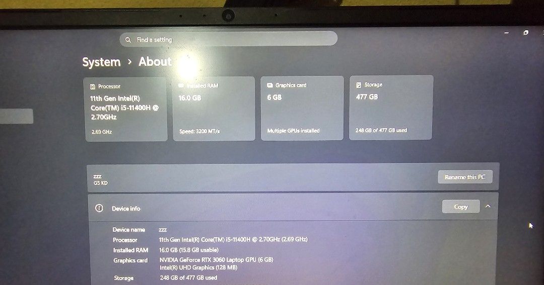 Gigabyte G5 KD Gaming Laptop494880139531397123
