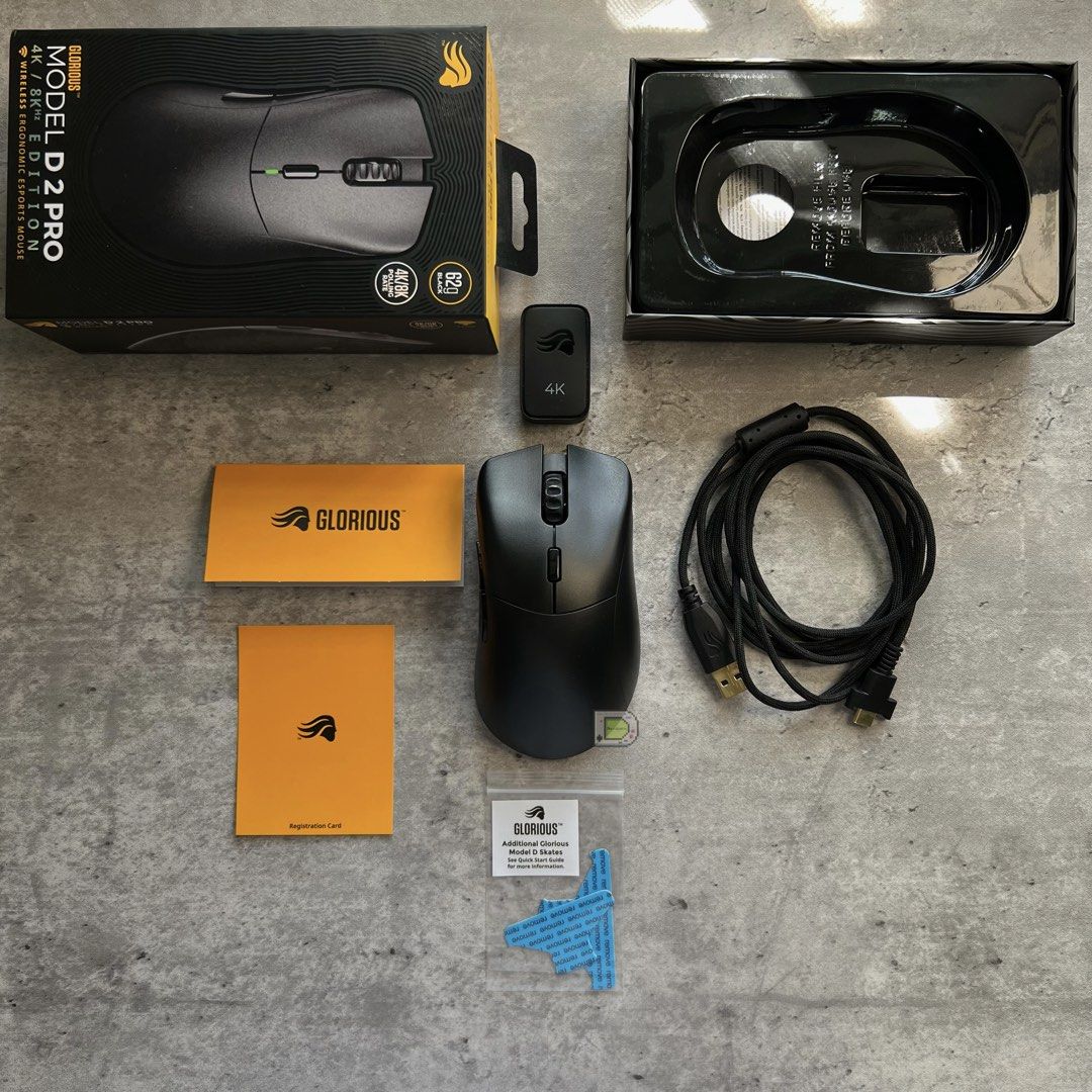 Glorious Model D 2 Pro 4k/8k (Category: Mouse & Mousepads) located in Malabon City. Submitted by davidsoria (Listing ID 1446409328, Image 1). Description: Glorious Model D 2 Pro 4k/8k Price: ₱4,000 (SRP: ₱6,450) • Mint condition • Can pass as new • Shape: Ergonomic, right-handed • Sensor: Glorious BAMF 2.0 Optical • Resolution: 100 – 26,000 DPI • Max Speed: 650 IPS / 50G Acceleration • Switches: Glorious Optical Switches (Rated for 100M clicks) •