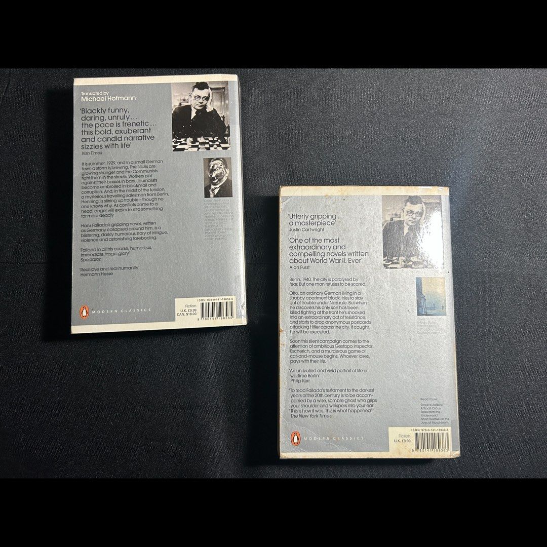 Hans Fallada Book Bundle: Alone in Berlin & A Small Circus (Category: Storybooks) located in Pasig City. Submitted by byssheplease_ (Listing ID 1446415757, Image 2). Description: Sold as set Alone in Berlin in foxing Overall in good condition You are welcome to request more photos I ship in 2-3 days via J&T or late nights via lalamove Check out older listings they are on sale!.