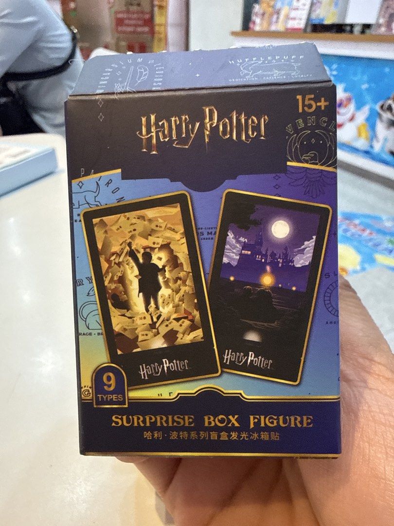 Harry Potter Surprise Box Figure - 9 Types Available (Category: Designer & Blind Box Toys) located in Manila. Submitted by abbycee (Listing ID 1446485905, Image 1). Description: - Unleash the magic with this Harry Potter Surprise Box Figure! Light Up Fridge Magnet - Opened but unused. - Harry Potter and the Deathly Hallows - Bought for 499 - A must-have collectible for every Harry Potter enthusiast..
