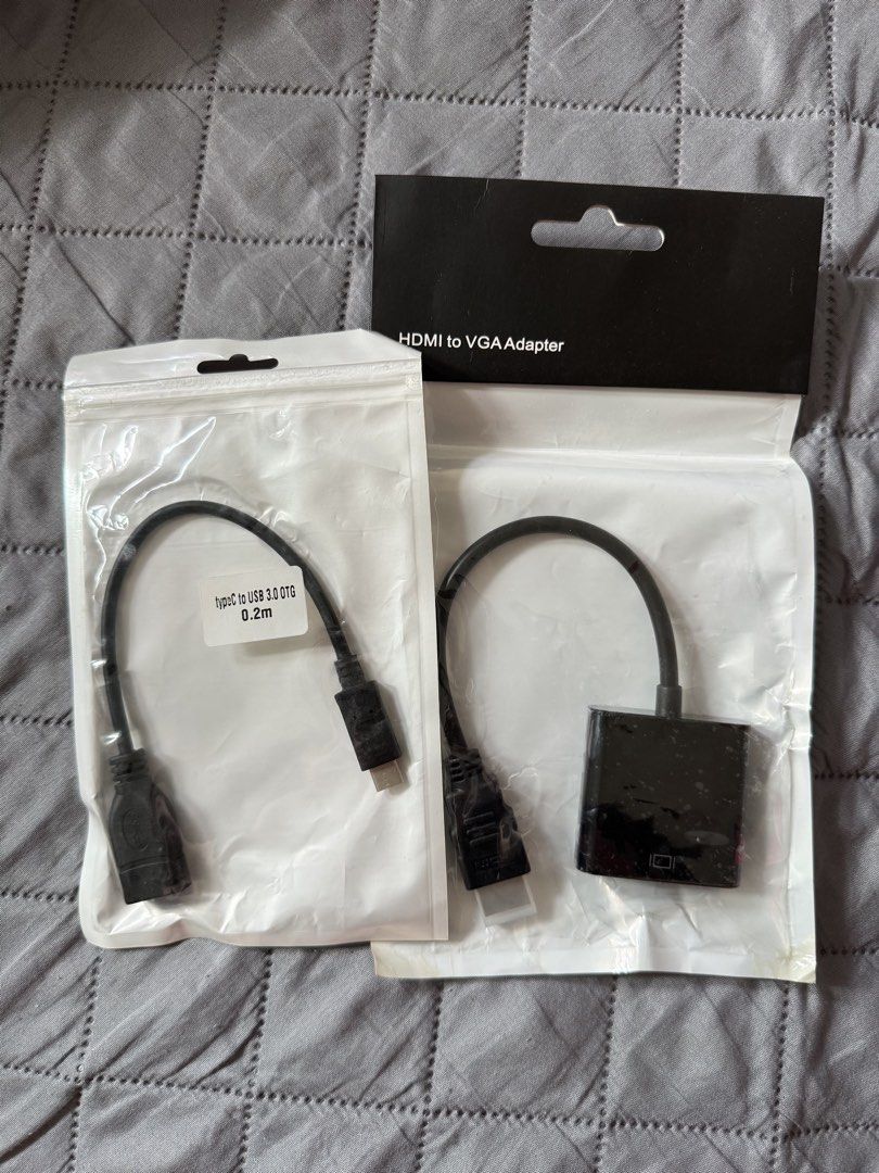 HDMI to VGA Adapter and USB-C to USB 3.0 OTG Adapter
