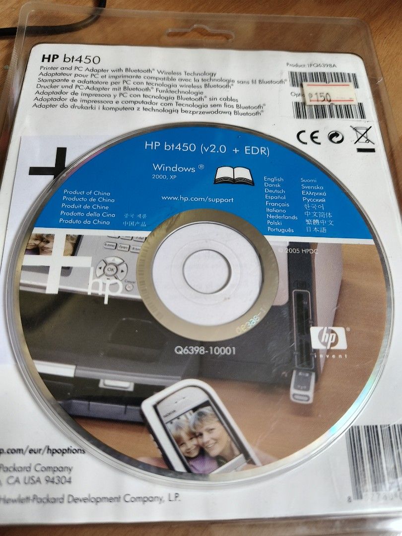 HP bt450 Printer and PC Adapter Bluetooth Wireless Technology (Category: Printers, Scanners & Copiers) located in Manila. Submitted by reascheyss51406 (Listing ID 1446365463, Image 3). Description: - HP bt450 Printer and PC Adapter - Wireless Bluetooth connectivity - Connects printers and PCs via USB - Bluetooth v2.0 (3x faster than v1.2) - Includes driver CD for Windows - Compatible with many HP Photosmart and Deskjet printers.