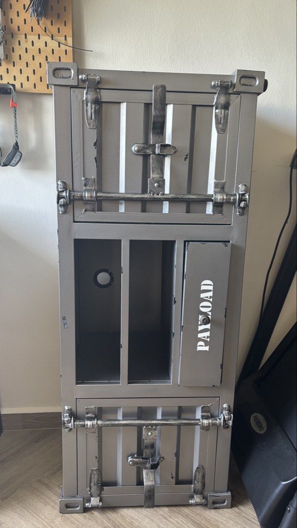 TV console (Category: TV Consoles) located in Singapore. Submitted by as-is (Listing ID 1446356828, Image 2). Description: - Owned for about 1.5 year - scuffs and dents are intentional for a more realistic look - fully functioning doors and drawers for storage - 1200L x 400W x 500H .