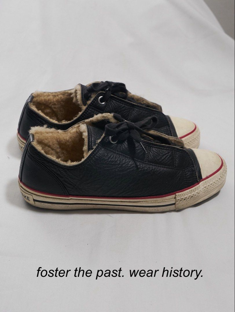 Issey Miyake AW98 Shearling Lined Sneakers (Category: Sneakers) located in Quezon City. Submitted by soourceph (Listing ID 1446364519, Image 1). Description: Naoki Takizawa’s response to 90s minimalism is a reintroduction of Menswear derived from War times. This trainer is inspired by the classic Chuck Taylor and features classic traction derived from World War 2 issue rubber trainers. Low cut silhouette using the sheepskin and shearling material