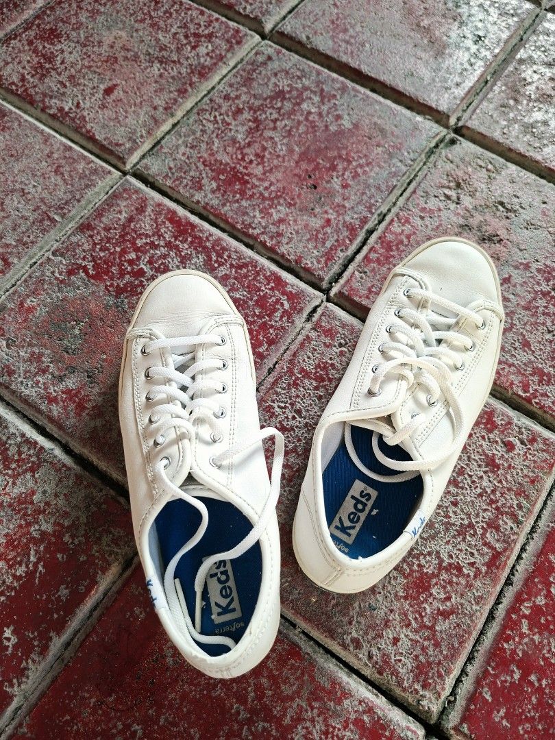Keds White Leather Lace-Up Sneakers (Category: Sneakers) located in Cavite. Submitted by gette17 (Listing ID 1446535075, Image 1). Description: - Classic white Keds sneakers - Lace-up style - Comfortable for everyday wear - Keds logo on heel and insole - Versatile for casual outfits - Pre-loved - Delivery fee (shouldered by the buyer) .
