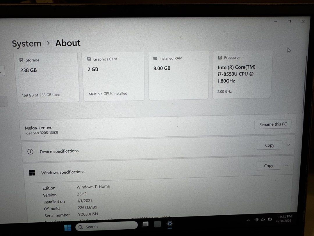 Lenovo Ideapad 320S Laptop - Intel Core i7494880131699200001