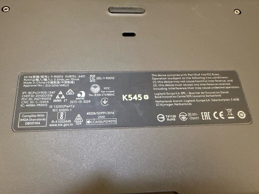 Logitech K545 Wireless Keyboard with USB Receiver494629586417766402