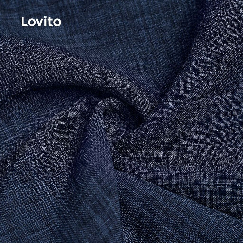 Lovito Navy Blue Wide Leg Trousers (Category: Other Bottoms) located in Kajang. Submitted by warienaeyu (Listing ID 1446466132, Image 3). Description: Condition: 10/10 (Never worn) Reason to sell: Changing my style to gothic .