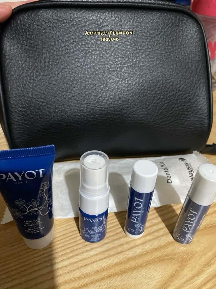 Malaysia Airlines Aspinal of London Travel Pouch with PAYOT & Miradent Toiletries (Category: Purses & Pouches) located in Klang. Submitted by simplycharative (Listing ID 1446405431, Image 2). Description: - Black Aspinal of London travel pouch - Zippered closure for security - Ideal for travel or as a thoughtful gift Used to travel on Business Class for work and leisure. I have quite a few of these so decided to sell them at a much lower price th