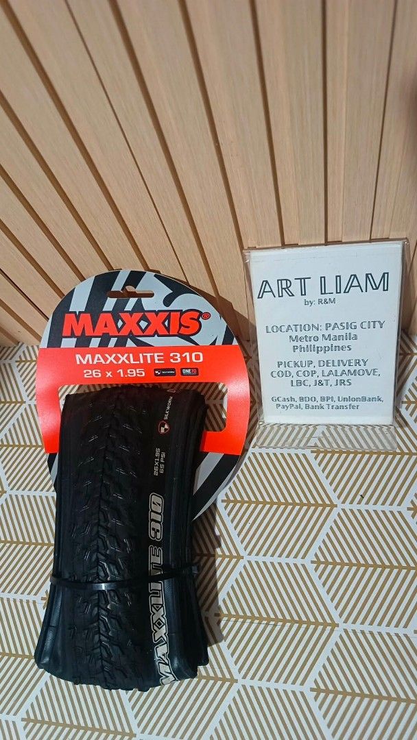 Maxxis MaxxLite 310 Bicycle Tire 26 x 1.95 (Category: Bicycles) located in Pasig City. Submitted by artliam888 (Listing ID 1446482221, Image 2). Description: - Maxxis MaxxLite 310 Tire - Size: 26 x 1.95 BRANDNEW never been used . PRICE: 850 pesos only . ✅ SAME DAY DELIVERY LALAMOVE ✅ PAY NOW GET NOW . Pickup Location: Manggahan, Pasig City. Philippines . 💴💶💵 Payment via Bank, Gcash, BDO, Unionbank, BPI, WesternUnion, PayPal . 📦🛵🚛 Lalamove /