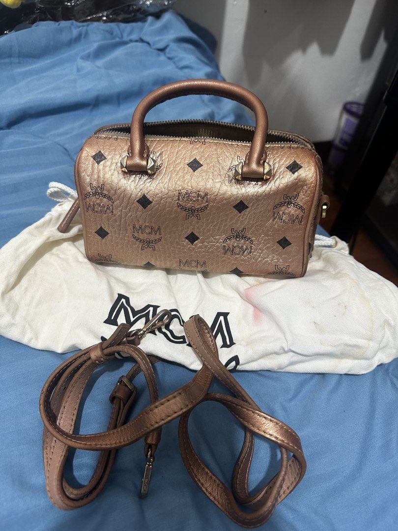 Mcm sling bag (Category: Luxury Bags & Wallets) located in Batangas. Submitted by sabrinapearl (Listing ID 1446404210, Image 2). Description: ✅ Authentic MCM * ✅ Bought from MCM Taiwan boutique * ✅ With original strap and dust bag * ✅ Honest condition: may interior stains, reflected in the price.