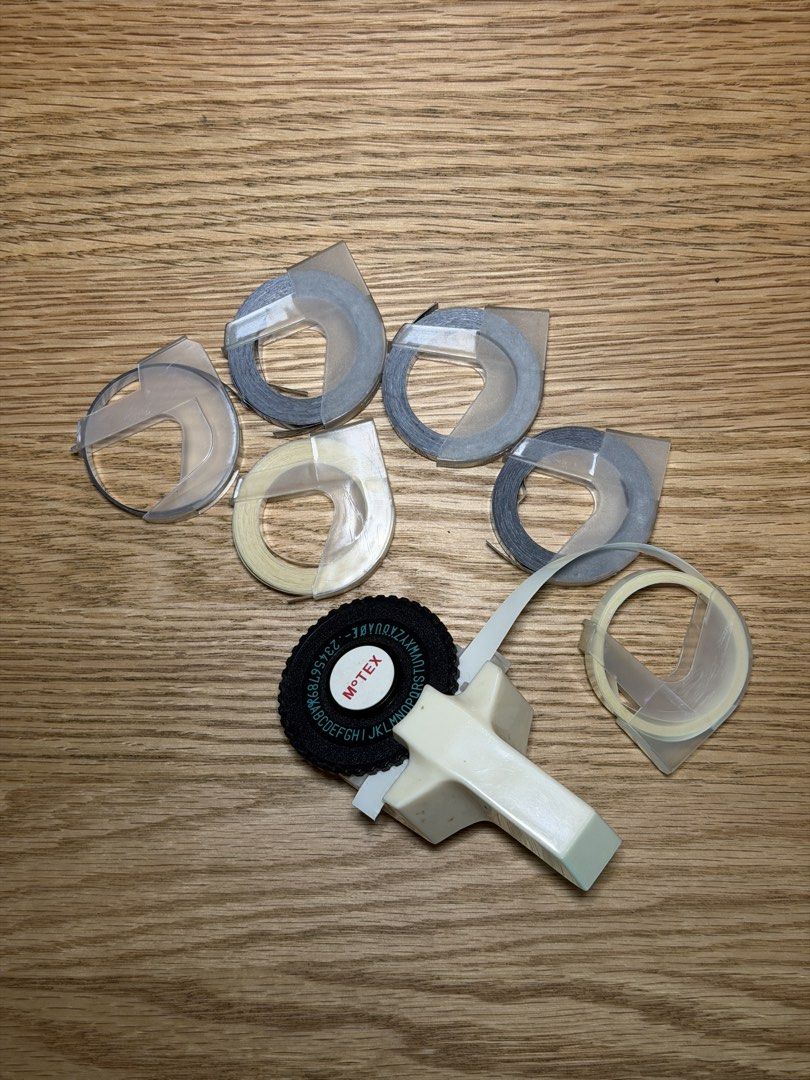 Motex Label Maker plus FREE TAPES (Category: Craft Supplies & Tools) located in Navotas City. Submitted by rahrahsevlau (Listing ID 1446350187, Image 3). Description: - Motex Label Maker - Made in Korea - Includes one wheel and free rolls of label tape (4pcs black and 2pcs white) - Ideal for labeling and organizing RFS: Bought a bigger label maker.