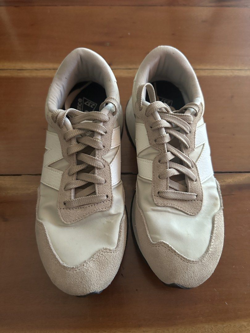 New Balance 237 in Beige and White (Category: Sneakers) located in Pasig City. Submitted by 91_mjho (Listing ID 1446440929, Image 1). Description: New Balance 237 in Beige and White. Purchased in 2023. Can send more photos upon request. All sales are final. RFS: Decluttering..