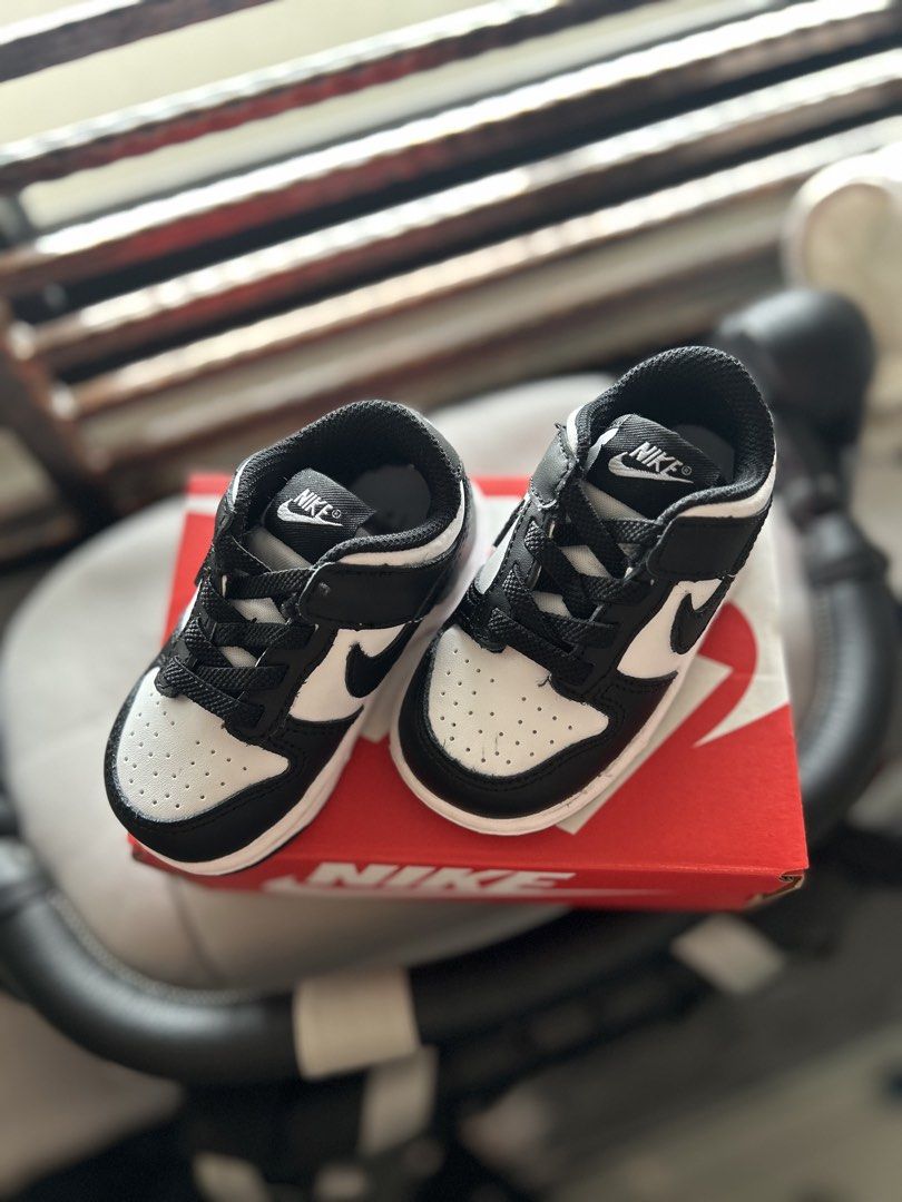 Nike Dunk Low Toddler Shoes Black White (Category: Babies & Kids Fashion) located in Manila. Submitted by sarreehsantiago (Listing ID 1446389352, Image 2). Description: - Toddler Nike Dunks - Classic Black and White colorway - Includes original Nike box - Ideal for toddlers learning to walk or run - Easy slip-on design for quick changes.