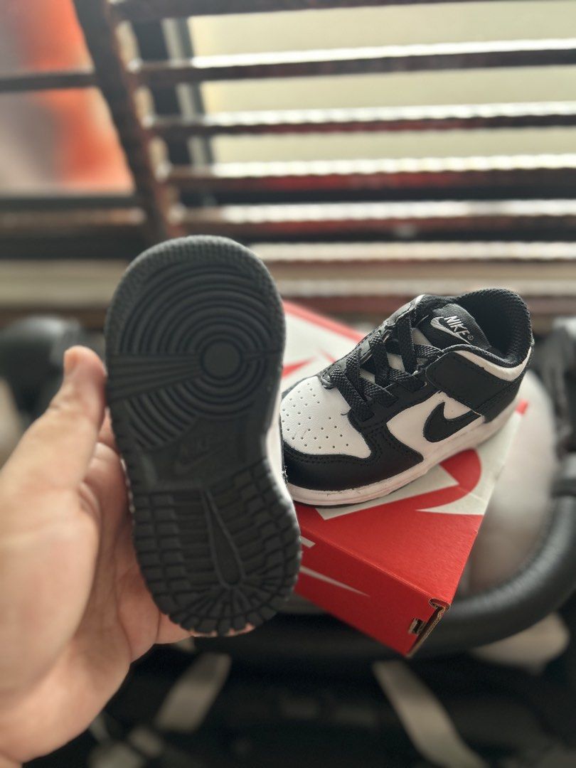 Nike Dunk Low Toddler Shoes Black White (Category: Babies & Kids Fashion) located in Manila. Submitted by sarreehsantiago (Listing ID 1446389352, Image 3). Description: - Toddler Nike Dunks - Classic Black and White colorway - Includes original Nike box - Ideal for toddlers learning to walk or run - Easy slip-on design for quick changes.