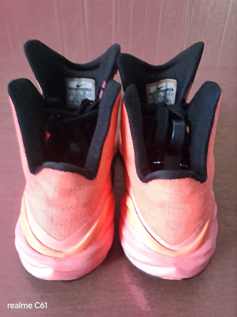 Nike Hyperdunk Pink Black Basketball Shoes (Category: Sneakers) located in Caloocan City. Submitted by donflorald57310 (Listing ID 1446401422, Image 3). Description: - Nike Hyperdunk basketball shoes - Bright pink and black colorway - High-top design for ankle support - Lace-up front - Durable rubber sole for traction - Suitable for basketball or casual wear - Shows some signs of wear, but plenty of life left -no box.