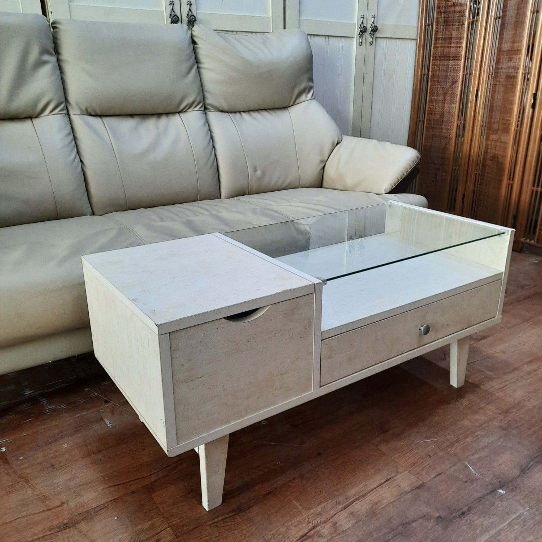 NITORI 3-in-1 Multifunctional Vanity Desk Coffee Table (Category: Tables & Sets) located in Manila. Submitted by ivan_furnitures421 (Listing ID 1446431189, Image 3). Description: - NITORI 3-in-1 Multifunctional Desk - Can be used as a vanity desk or coffee table - Features a built-in mirror - Includes convenient storage drawers - Dimensions: L90cm x W40cm x H42cm - Ideal for maximizing space in smaller homes - Pickup location: 533 Quirino Ave, Ta