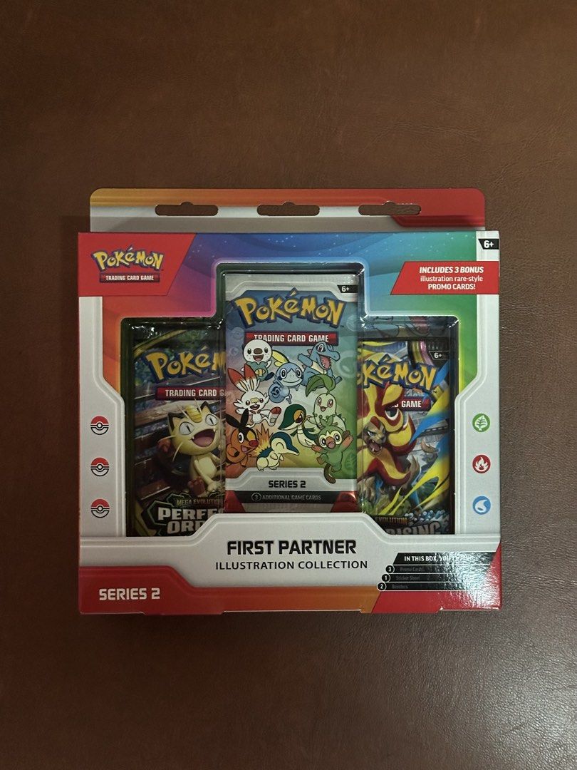 Pokemon First Partner Illustration Collection Box Series 2 (Category: Raw Singles) located in Manila. Submitted by clamchowder19 (Listing ID 1446357562, Image 1). Description: - Pokemon First Partner Illustration Collection Series 2 - Comes with 3 bonus illustration rare-style promo cards.