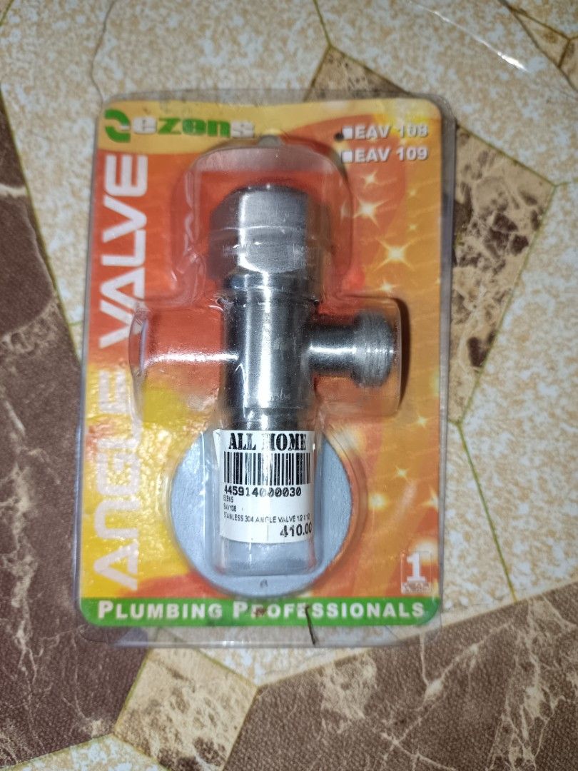 Pzense Angle Valve EAV 109 Stainless Steel 304 (Category: Home Improvement Tools & Accessories) located in Manila. Submitted by caaths_collection (Listing ID 1446373228, Image 2). Description: - Brand: Pzense - Model: EAV 109 - Type: 3-Way Angle Valve - Material: Stainless Steel 304 - Size: 1/2" x 1/2" - Ideal for: Plumbing professionals.