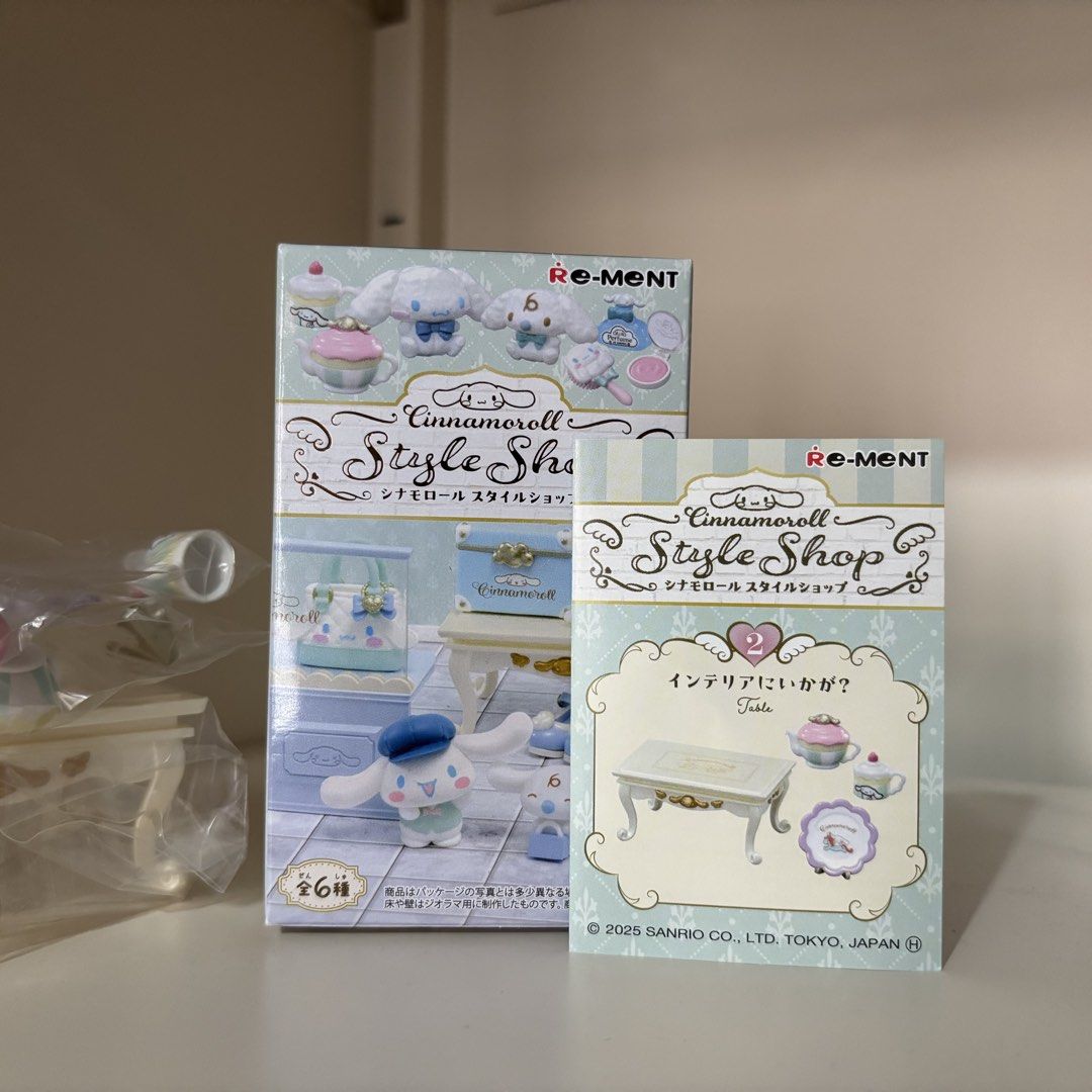 Re-ment Cinnamoroll Style Shop: Table and Plates (Category: Designer & Blind Box Toys) located in Quezon City. Submitted by jellygerms (Listing ID 1446405874, Image 2). Description: Authentic Re-Ment Sanrio Cinnamoroll Style Shop - Table • SEALED Plastic • Box opened from the bottom Payment Method: Gcash QR Delivery Method: SDD or Courier (flash only), No meetups Note: Shipment via courier only during the weekends .