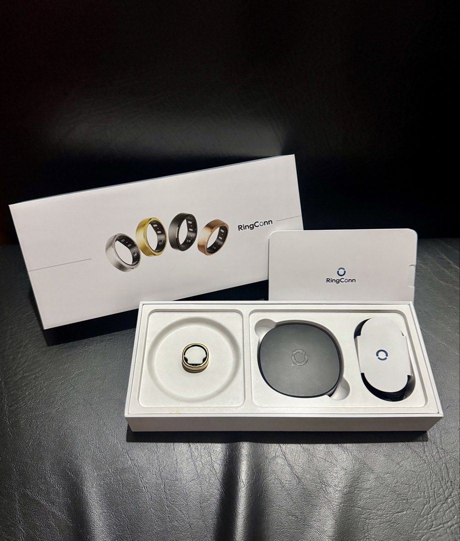 RingConn Smart Ring Gen 2 GOLD (Category: Wearables & Smart Watches) located in Mandaluyong City. Submitted by luvieestbelle (Listing ID 1446370513, Image 1). Description: - RingConn Smart Ring (Gold) GEN 2 - Tracks your health and sleep patterns - Includes charger and original packaging - Easy to use and syncs with your smartphone - Perfect for monitoring your overall wellness Honest issues: Battery health- you have to charge daily already that’