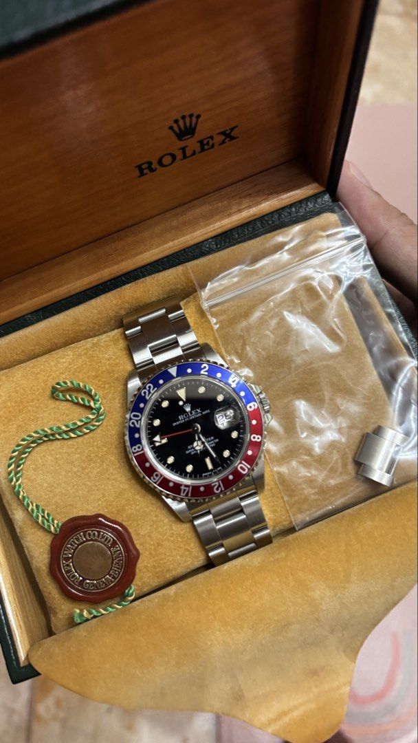Rolex GMT-Master Pepsi Watch (Category: Luxury Watches) located in Quezon City. Submitted by idncb (Listing ID 1446457296, Image 3). Description: - Rolex GMT-Master watch - Iconic Pepsi bezel - Comes with original box and papers - Includes extra links - A classic timepiece for collectors Open for any Authentication.