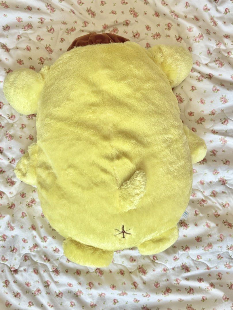 Sanrio Pompompurin Plush Toy SEGA (Category: Plushies & Soft Toys) located in Manila. Submitted by moraxna (Listing ID 1446384642, Image 2). Description: 🧸 Selling Pompompurin Stuffed Toy 💛 Looking for a new home for this cutie! 🍮 Pompompurin Stuffed Toy 📏 Approx. 18 inches tall ✨ Good condition 🪡 Has a small stitched repair on the back (see photos) 💌 RFS: Need funds for my doggo’s needs. 🐶 💰 Price: Negotiable 📍 Location: Valenzuela 🚚 M