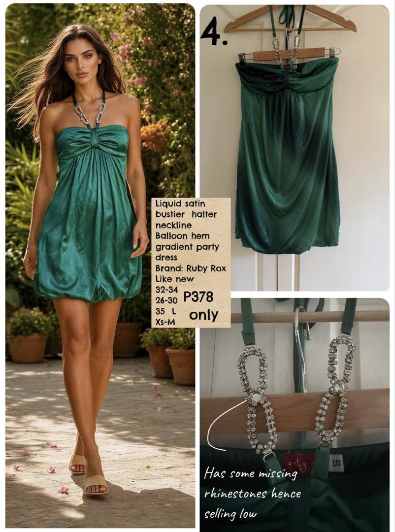 Satin halter party dress (Category: Dresses) located in Muntinlupa City. Submitted by 88michsy (Listing ID 1446412615, Image 1). Description: .