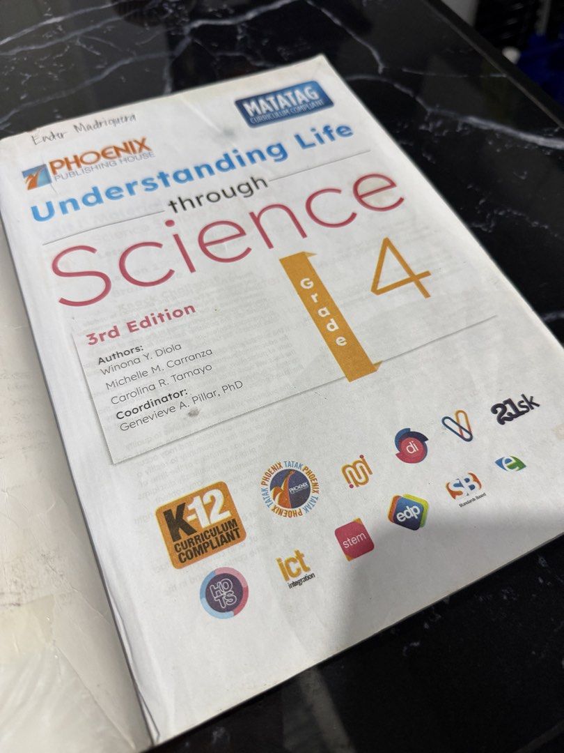 Science Grade 4 (Category: Textbooks) located in Imus. Submitted by honisp (Listing ID 1446452944, Image 1). Description: For Sale: Science Grade 5 Textbook 📘 Understanding Life Through Science – 3rd Edition Published by Phoenix Publishing House ✅ In good condition ✅ With normal signs of usage ✅ No answers written on the questionnaires.
