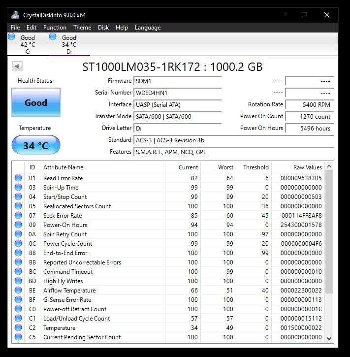 Seagate 1TB HDD494498609450209282