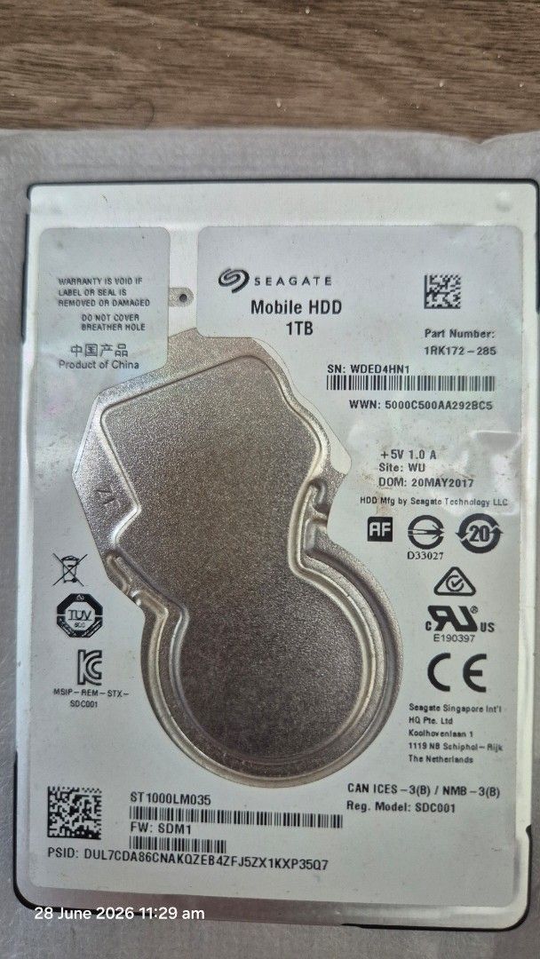 Seagate 1TB HDD494498609450209280