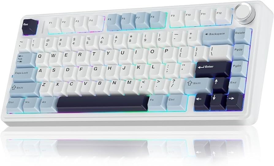 [SEALED] AULA F75 Mechanical Gaming Keyboard Trimode Wireless Wired Bluetooth (Category: Computer Keyboard) located in Imus. Submitted by dracox_21 (Listing ID 1446369216, Image 3). Description: Both colors available.