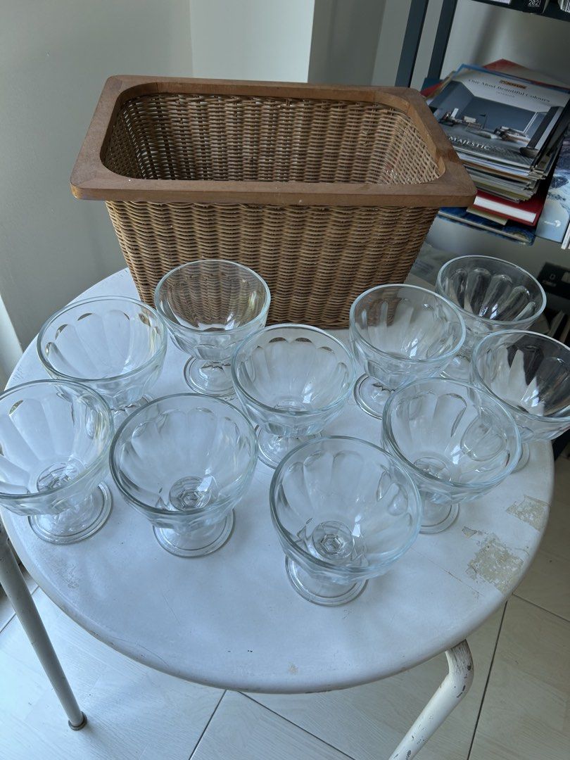 Set of 10 Clear Glass Dessert Cups (Category: Other Kitchenware & Tableware) located in Petaling Jaya. Submitted by marionette3462 (Listing ID 1446368234, Image 2). Description: - Set of 10 clear glass dessert cups - Features elegant fluted design on the bowl - Sturdy stem for stability - Ideal for ice cream, parfaits, mousses, and other sweet treats - Perfect for hosting parties or adding a touch of elegance to everyday meals. Rm 5 each , take a