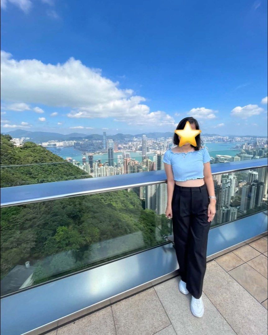 Blue Off-Shoulder Crop Top (Category: Blouses) located in Batangas. Submitted by reirei01 (Listing ID 1446354159, Image 3). Description: - Textured fabric with lettuce trim details - Fits S to M (model is in size M and 5’2) - RFS: Decluterring Location: Lipa .
