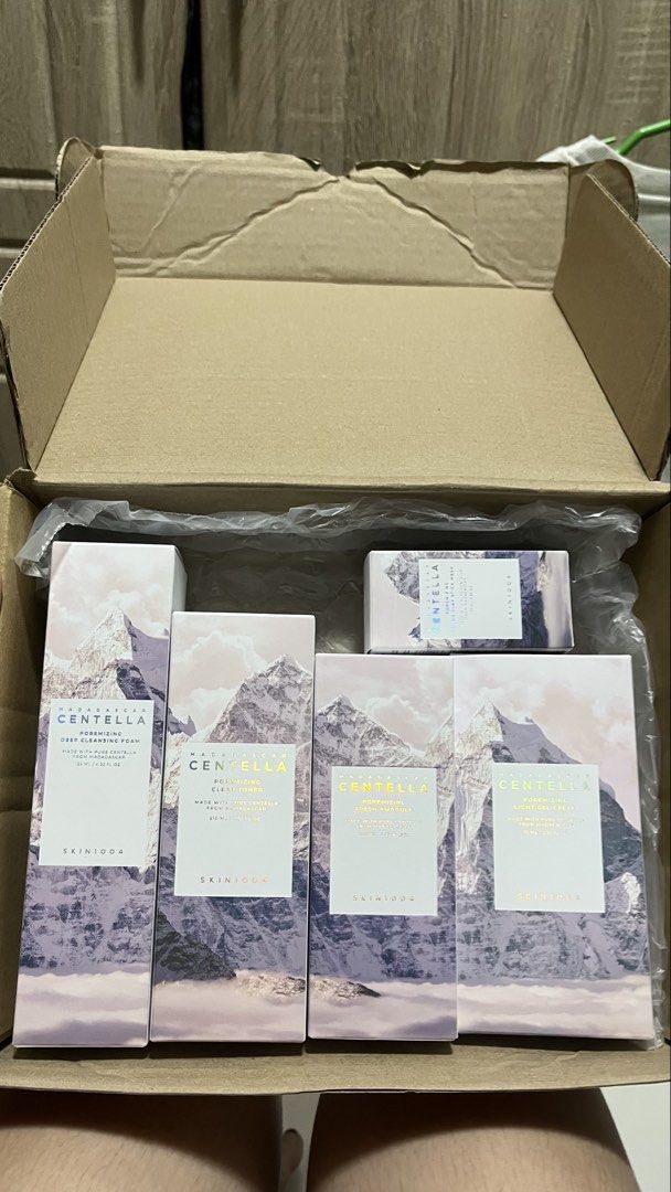 SKIN1004 Madagascar Centella Poremizing Skincare Set (Category: Face Care) located in Rizal. Submitted by skincarehaulph (Listing ID 1446500615, Image 1). Description: - Brand new, sealed SKIN1004 Madagascar Centella skincare set - Includes: Deep Cleansing Foam (125ml), Clear Toner (210ml), Fresh Ampoule (100ml), Light Gel Cream (75ml), clay stick mask (27g) - Bonus: Small bar of soap included - All items in original, unopened packaging - Ideal f