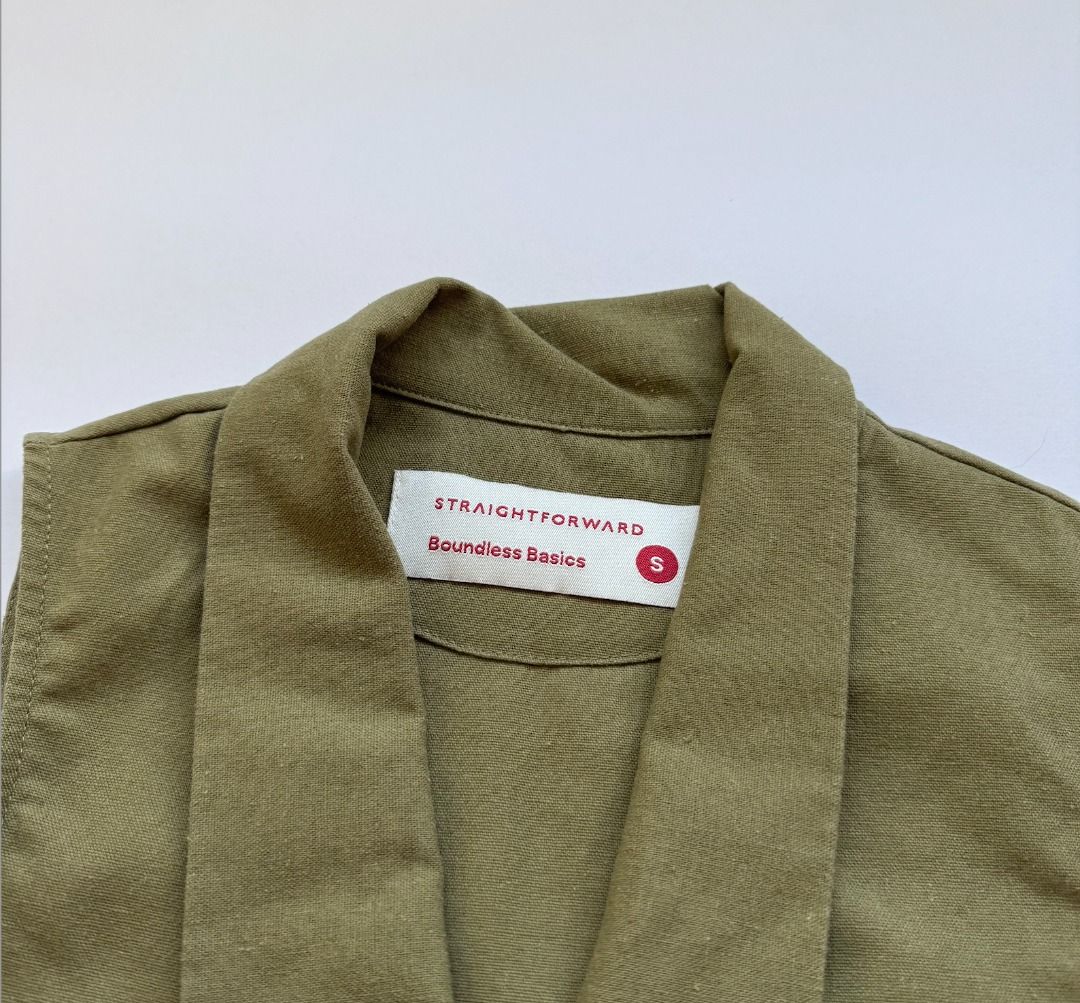 Straightforward Boundless Basics Olive Green Vest Size S (Category: Sleeveless) located in Naga. Submitted by billysstuff (Listing ID 1446468406, Image 2). Description: - Olive green vest - Straightforward Boundless Basics line - Button-up front - Collared neckline - Sleeveless - Estimated size: S - Ideal for layering.
